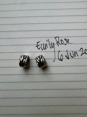 Pair of Authentic Pandora Braided Silver Clips (925 ALE)